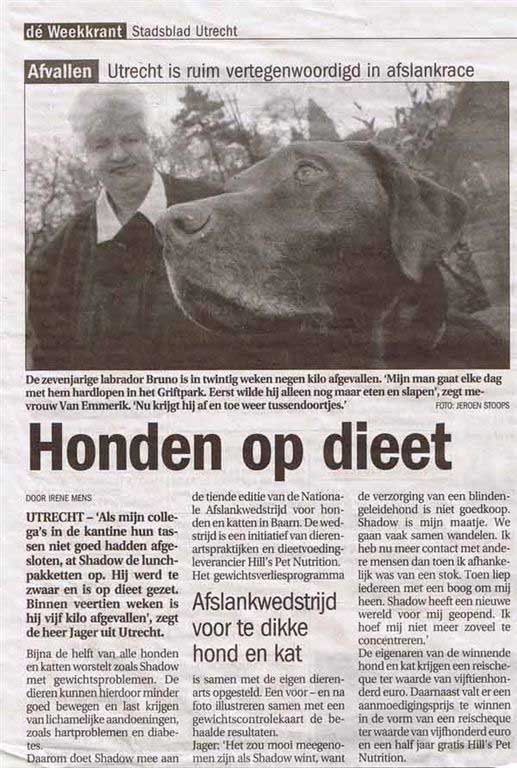 een stukje in de krant over de afvalrace van Hill's